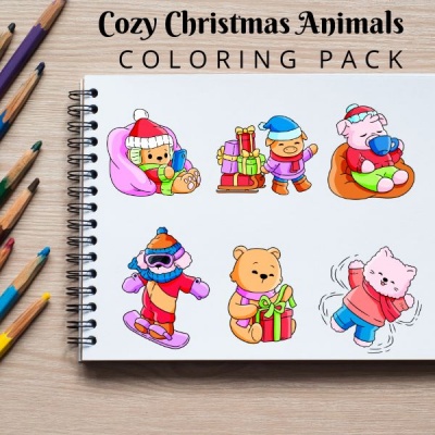 Cozy Christmas Coloring Pack Silver