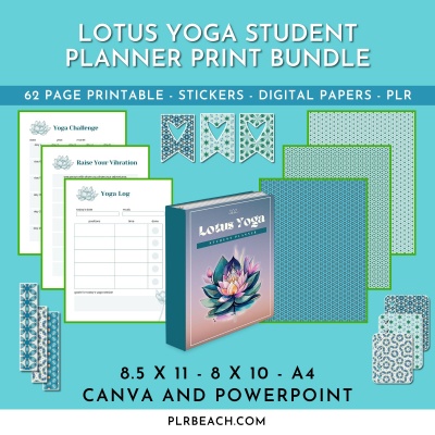 Lotus Yoga Student Planner Print Bundle