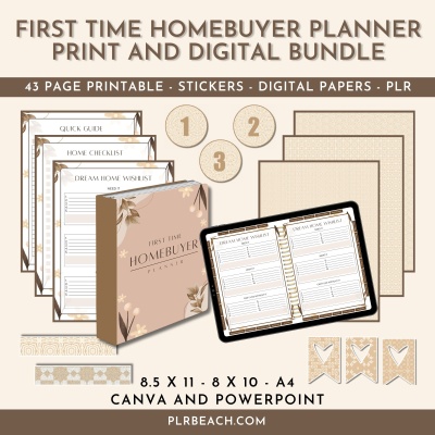 First Time Homebuyer Planner Print and Digital Bundle