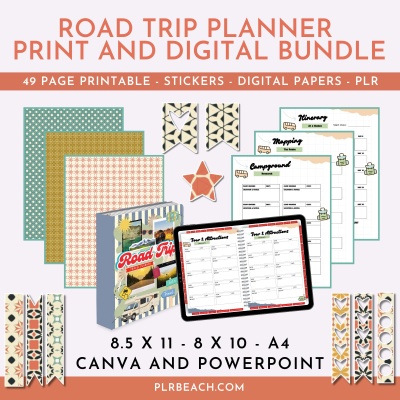 Road Trip Planner Print and Digital Bundle