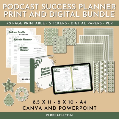 Podcast Success Planner Print and Digital Bundle